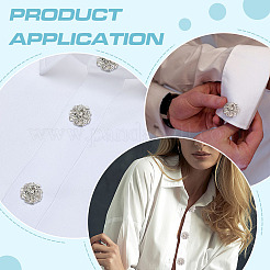 8 шт. запонки из латуни со стразами&nbsp;KK-ME0003-84S