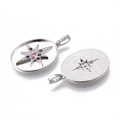 Кулоны из латуни с кубическим разноцветным цирконием&nbsp;KK-N232-170P-NF