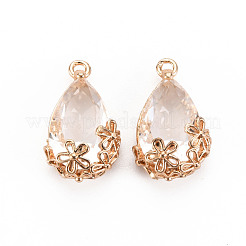 Прозрачные стеклянные подвески&nbsp;GLAA-T007-05F