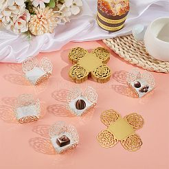 50 шт. бумажные коробки для упаковки конфет с изображением цветка розы&nbsp;CON-OC0001-78A