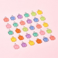 32 шт. 8-цветные градиентные подвески из непрозрачной светящейся смолы&nbsp;RESI-FS0001-96