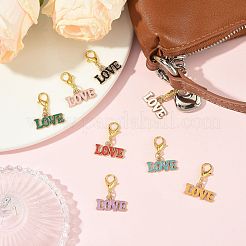 8шт 8 цвета сплава эмали кулон украшения&nbsp;HJEW-FS00084