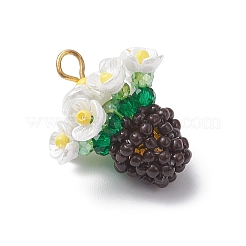 Подвески-цветы из стеклянных бусин из смолы&nbsp;PALLOY-MZ01106-02