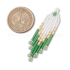 4 шт. подвески-кисточки из двухцветного стеклянного бисера&nbsp;PALLOY-MZ00655