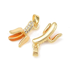 Латунные микропроволочные кубические циркониевые подвески из эмали&nbsp;KK-G549-05G