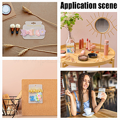 200 шт. 2 стиля пластиковых заколок для волос и резинок для волос с демонстрационными карточками&nbsp;CDIS-OC0001-06