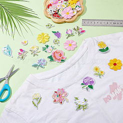 36 шт. цветочные полиэстеровые компьютеризированные вышитые нашивки на ткань для приклеивания и пришивания&nbsp;PATC-WH0021-042