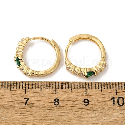 Серьги-кольца в форме слезы с микропаве из кубического циркония из латуни&nbsp;EJEW-S280-05G