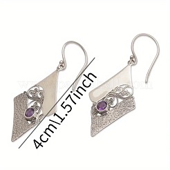 Серьги-подвески из цинкового сплава в форме ромба&nbsp;FS-WG3CFF0-01