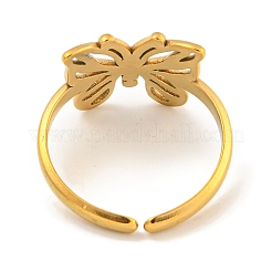 Ионное покрытие(ip) 304 нержавеющая сталь бабочка открытое кольцо-манжета для женщин&nbsp;RJEW-A043-21G