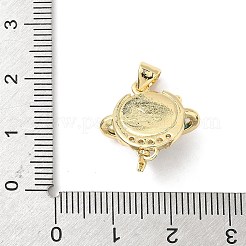 Латунный микропаве прозрачный кубический цирконий с подвесками из смолы&nbsp;KK-L239-048G-01