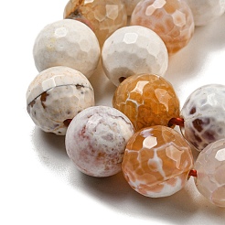 Граненые бусины из натурального огненного агата с треском&nbsp;G-F447-12mm-H04