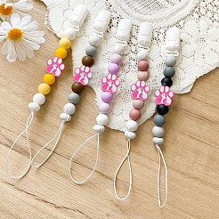 10 шт. 2-цветные пищевые экологически чистые силиконовые бусины с отпечатками лап&nbsp;SIL-GO0001-07