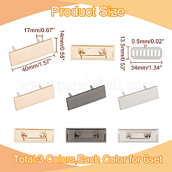 18 комплект 3-х цветных декоративных застежек из цинкового сплава для сумок&nbsp;FIND-WR0008-51