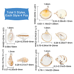 20 шт. 5 подвески в виде ракушек с гальваническим покрытием&nbsp;SSHEL-SC0001-17