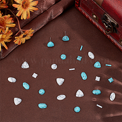 120 шт. 10 стиля окрашенных синтетических бирюзовых кабошонов&nbsp;TURQ-PH0001-18