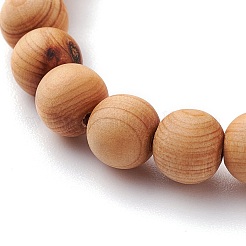 Браслеты из натурального дерева бусины стрейч&nbsp;BJEW-JB06516