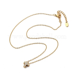 304 нержавеющая сталь кристалл горный хрусталь подвеска кабель цепь ожерелья для женщин&nbsp;LS-NJEW-C062-01D-G