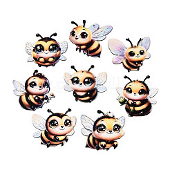 8 шт. подвесные украшения в виде пчел из дерева с УФ-печатью&nbsp;WOOD-N020-10