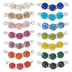14 шт. 14-х цветные шарм-коннектор из полимерной глины со стразами&nbsp;PALLOY-TAC0145