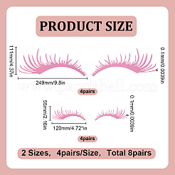 8 пара 2 стилей водонепроницаемых наклеек из ПВХ в форме ресниц&nbsp;DIY-HY0003-05A