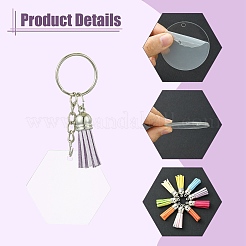 Наборы для самостоятельного изготовления акрилового брелока-подвески с кисточкой из искусственной замши&nbsp;DIY-CJ0002-68