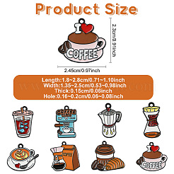 16 шт. 8 подвески из сплава и эмали в кофейной тематике&nbsp;ENAM-YW0008-55