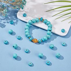 40 шт. 2 стиля синтетических бирюзовых европейских бусин&nbsp;G-PH0002-56