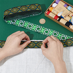 Этнический стиль цветочный узор вышивка полиэстеровые ленты&nbsp;OCOR-WH0104-23D