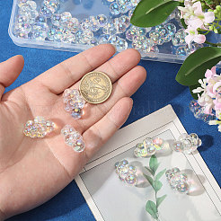 50шт УФ-покрытие прозрачные акриловые бусины&nbsp;OACR-GO0001-07