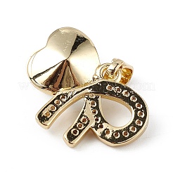 Настоящие 18-каратные позолоченные подвески из латуни с микропаве из прозрачного кубического циркония&nbsp;KK-C015-26G-12