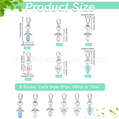 30 шт. 6-х видов подвесок из перламутрового стекла&nbsp;HJEW-CA0001-32