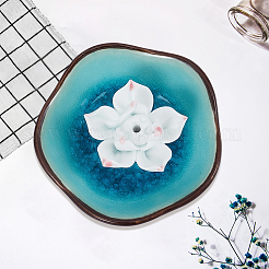 1 шт. подставка для благовоний из фарфора в форме лотоса&nbsp;AJEW-DJ0002-27