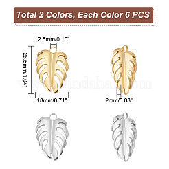 12 шт. 2-х цветные подвески из нержавеющей стали 304&nbsp;STAS-UN0042-37
