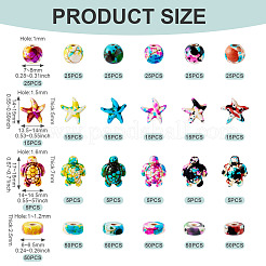 570 шт. 24 вида синтетических бирюзовых бусин&nbsp;G-TA0002-17