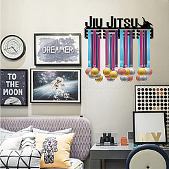 Слово джиу-джитсу мода железная медаль вешалка держатель дисплей настенная стойка&nbsp;ODIS-WH0021-038