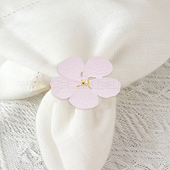 2 шт. 2-х цветные эмалевые кольца для салфеток из сплава с цветочным узором&nbsp;AJEW-LP0002-68B