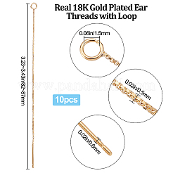 10 шт. латунная фурнитура для сережек-гвоздиков с петлей&nbsp;KK-BBC0004-07