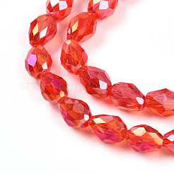 Прозрачные стеклянные бусины гальваническим пряди&nbsp;LS-EGLA-N013-T6mm-B29