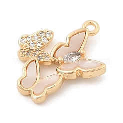 Латунные микропаве прозрачные подвески с фианитом&nbsp;KK-C080-04G