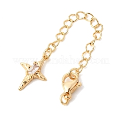 Удлинитель цепочки из латуни с микропаве и прозрачным кубическим цирконием&nbsp;KK-Z149-08G