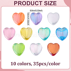 350шт 10 цвета экологически чистые прозрачные акриловые бусины&nbsp;OACR-ME0001-08