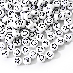 Непрозрачные белые акриловые бусины&nbsp;SACR-YW0001-21B