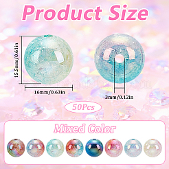 50 шт. УФ-покрытие переливающиеся прозрачные акриловые бусины с трещинками&nbsp;MACR-SP0001-05