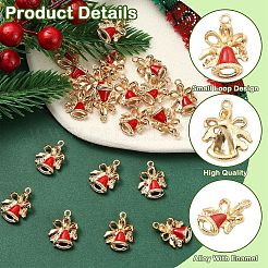 20 шт. подвески из эмалевого сплава в виде рождественского колокольчика&nbsp;ENAM-YW0006-08