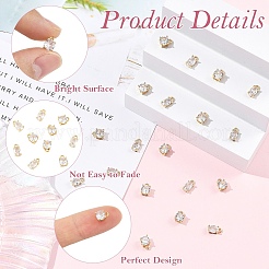 10 шт. 2 стиля латунных подвесок с микропаве из прозрачного кубического циркония&nbsp;KK-YW0004-36