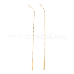 Длинная цепочка с прямоугольными серьгами-гвоздиками с подвесками&nbsp;EJEW-A067-16G