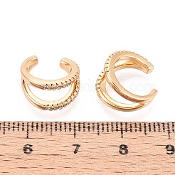 Латунные серьги-манжеты из прозрачного кубического циркония&nbsp;EJEW-T047-68G