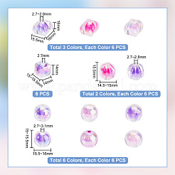 72шт 12 стиля УФ-покрытие прозрачные акриловые бусины&nbsp;TACR-PH0001-57A