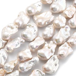 Нити натуральных бусин с ядровым жемчугом&nbsp;PEAR-B004-15N-05A-02